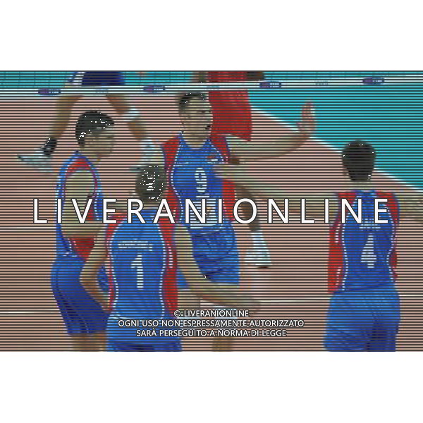 Campionati Mondiali Pallavolo maschile FIVB Semifinale Roma 9-10-2010 Cuba - Serbia nella foto: esultanza Serbia al centro Nikola Grbic foto Garavaglia - ag. Aldo Liverani sas