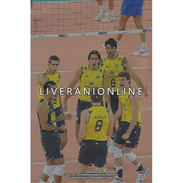 Campionati Mondiali Pallavolo maschile FIVB Semifinale Roma 9-10-2010 Italia - Brasile nella foto: esultanza Brasile foto Garavaglia - ag. Aldo Liverani sas