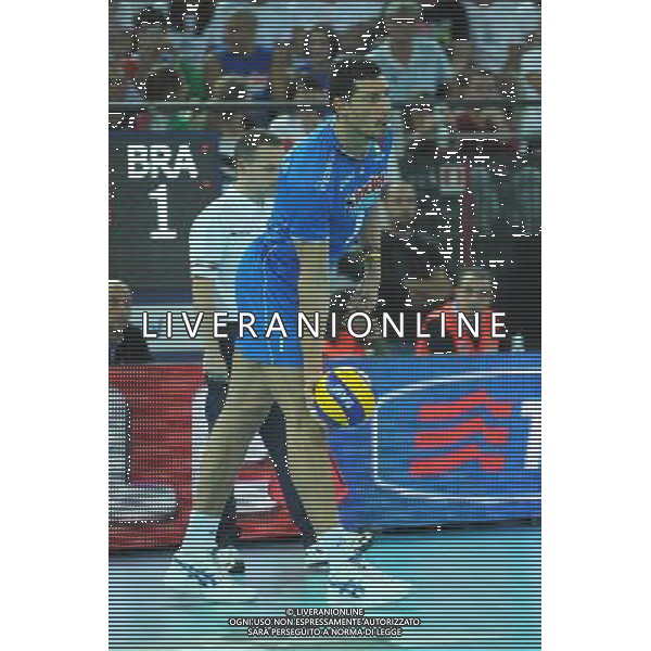 Campionati Mondiali Pallavolo maschile FIVB Semifinale Roma 9-10-2010 Italia - Brasile nella foto: Luigi Mastrangelo (Italia) foto Garavaglia - ag. Aldo Liverani sas