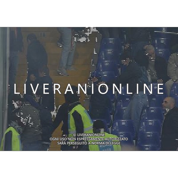 Qualificazioni ai Campionati Europei UEFA EURO 2012 Gruppo C Genova - 12.10.2010 Italia-Serbia Nella Foto:sospensione momentanea della partita dopo gli scontri sugli spalti dei tifosi della serbia /Ph.Vitez-Ag. Aldo Liverani