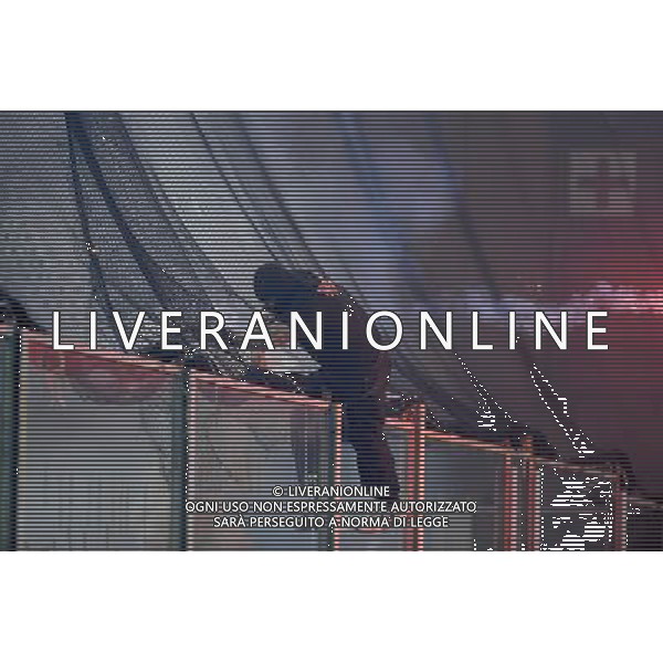 Qualificazioni ai Campionati Europei UEFA EURO 2012 Gruppo C Genova - 12.10.2010 Italia-Serbia Nella Foto: sospensione momentanea della partita dopo gli scontri sugli spalti dei tifosi della serbia /Ph.Vitez-Ag. Aldo Liverani