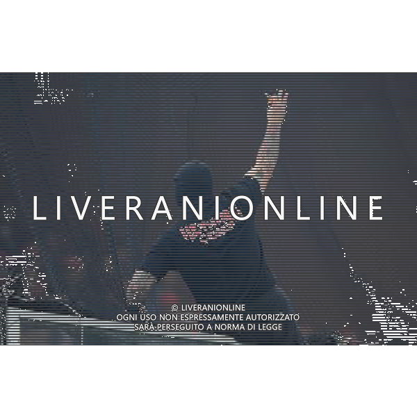 Qualificazioni ai Campionati Europei UEFA EURO 2012 Gruppo C Genova - 12.10.2010 Italia-Serbia Nella Foto: sospensione momentanea della partita dopo gli scontri sugli spalti dei tifosi della serbia /Ph.Vitez-Ag. Aldo Liverani