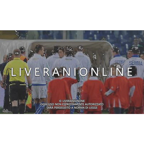 Qualificazioni ai Campionati Europei UEFA EURO 2012 Gruppo C Genova - 12.10.2010 Italia-Serbia Nella Foto: sospensione momentanea della partita dopo gli scontri sugli spalti dei tifosi della serbia /Ph.Vitez-Ag. Aldo Liverani