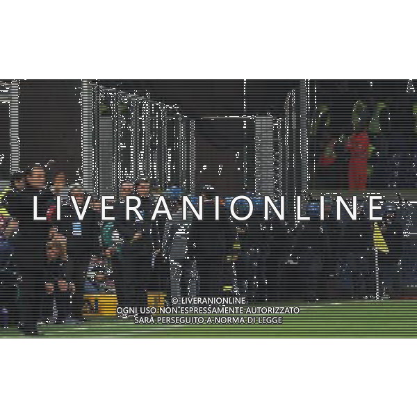 Qualificazioni ai Campionati Europei UEFA EURO 2012 Gruppo C Genova - 12.10.2010 Italia-Serbia Nella Foto:polizia in campo durante la sospensione momentanea della partita dopo gli scontri sugli spalti dei tifosi della serbia /Ph.Vitez-Ag. Aldo Liverani