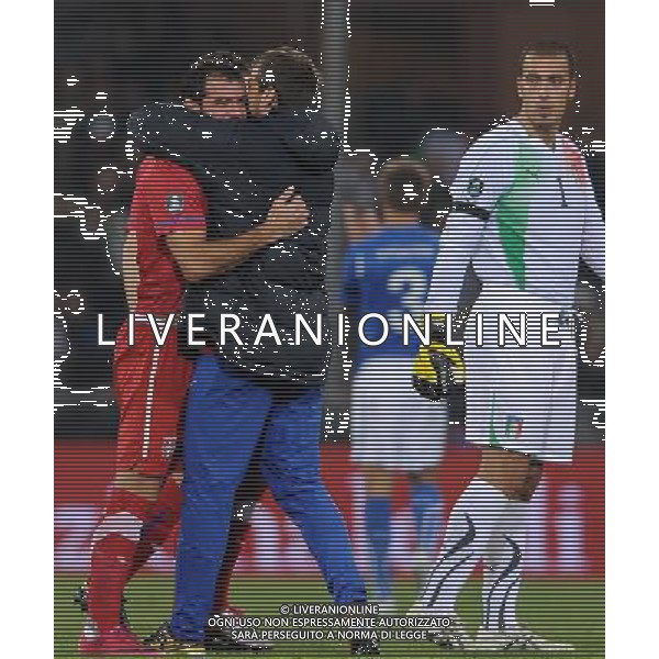 Qualificazioni ai Campionati Europei UEFA EURO 2012 Gruppo C Genova - 12.10.2010 Italia-Serbia Nella Foto:lacrime di dejan stankovic dopo la sospensione della partita /Ph.Vitez-Ag. Aldo Liverani