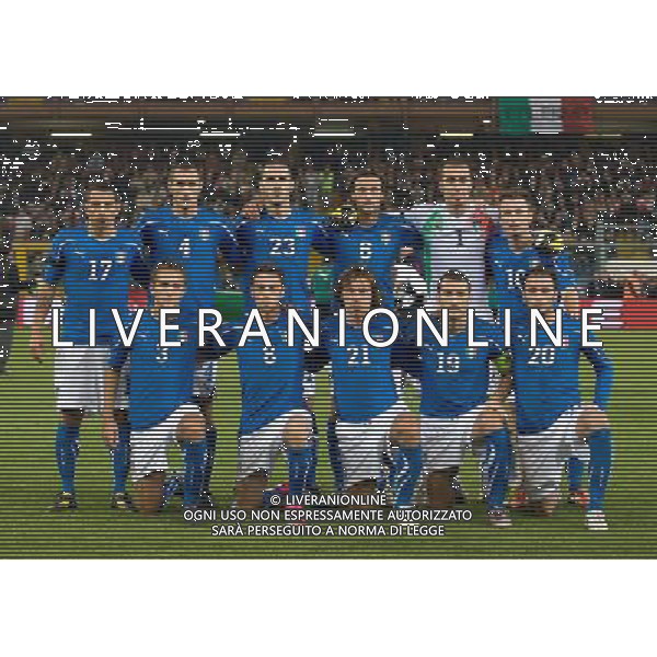 Qualificazioni ai Campionati Europei UEFA EURO 2012 Gruppo C Genova - 12.10.2010 Italia-Serbia Nella Foto:Italia Squadra Formazione 2010/2011 palombo-chiellini-bonucci-mauri-viviano-cassano criscito-marchisio-pirlo-zambrotta-pazzini /Ph.Vitez-Ag. Aldo Liverani