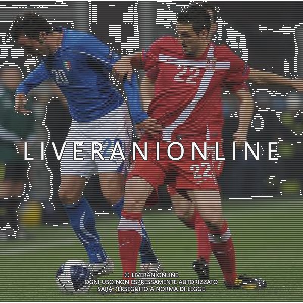 Qualificazioni ai Campionati Europei UEFA EURO 2012 Gruppo C Genova - 12.10.2010 Italia-Serbia Nella Foto:Zdravko KUZMANOVIC-Giampaolo PAZZINI /Ph.Vitez-Ag. Aldo Liverani