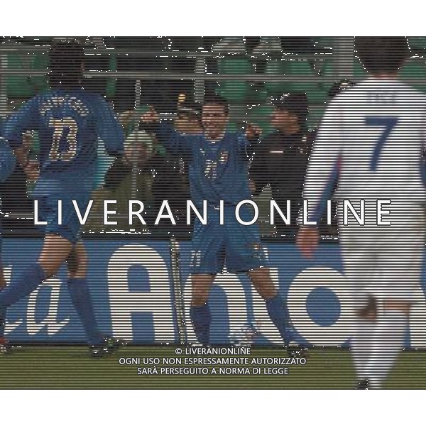 Palermo 18/02/2004 Italia-Repubblica Ceca Amichevole Nazionale nella foto Antonio Di Natale esultante dopo il gol* Agenzia Aldo liverani