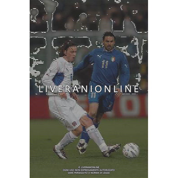 Palermo 18/02/2004 Italia-Repubblica Ceca Amichevole Nazionale nella foto stefano fiore e Jankulovski Marek* Agenzia Aldo liverani