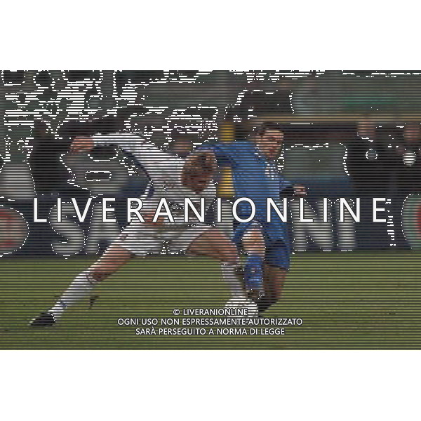 Palermo 18/02/2004 Italia-Repubblica Ceca Amichevole Nazionale nella foto Huebschman tomas e alessandro del piero* Agenzia Aldo liverani