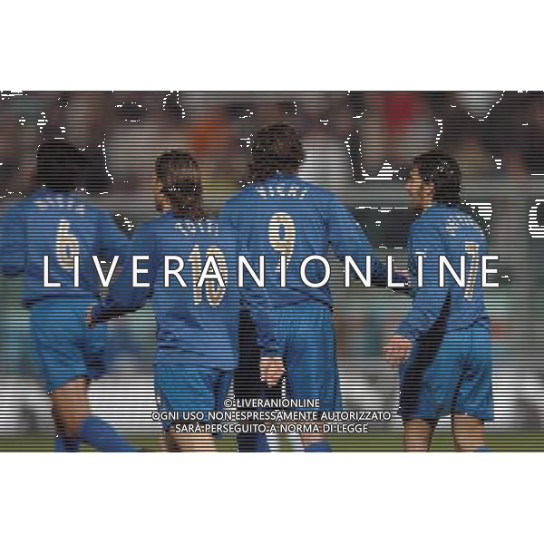 Palermo 18/02/2004 Italia-Repubblica Ceca Amichevole Nazionale nella foto francesco totti christian vieri e alessandro del piero* Agenzia Aldo liverani