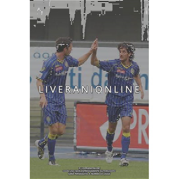 17/10/2010 VERONA LEGA PRO HELLAS VERONA - ALESSANDRIA NELLA FOTO l\'esultanza di mancini dopo il gol di Giuseppe Le Noci ©AG ALDO LIVERANI SAS