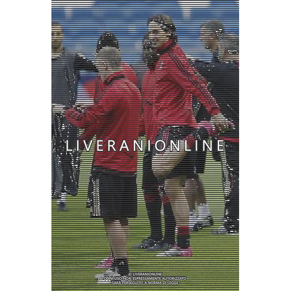 MADRID 18/10/2010.- Milan training at Bernabeu Stadium before tomorrow\'s champions league match Real Madrid vs Milan. Ibrahimovic. Photo: Cesar Cebolla / ALFAQUI - AG. ALDO LIVERANI SAS ITALY ONLY MADRID - ALLENAMENTO MILAN AC PRIMA DELLA PARTITA DI CHAMPIONS LEAGUE CONTRO IL REAL MADRID