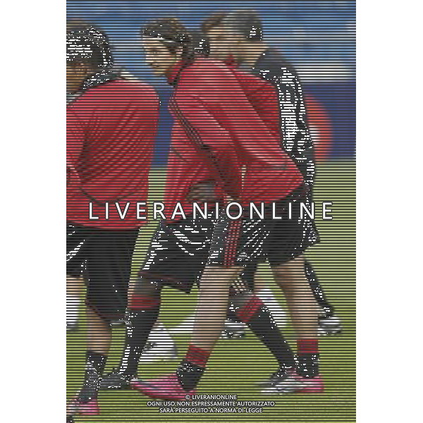 MADRID 18/10/2010.- Milan training at Bernabeu Stadium before tomorrow\'s champions league match Real Madrid vs Milan. Zlatan Ibrahimovic. Photo: Cesar Cebolla / ALFAQUI - AG. ALDO LIVERANI SAS ITALY ONLY MADRID - ALLENAMENTO MILAN AC PRIMA DELLA PARTITA DI CHAMPIONS LEAGUE CONTRO IL REAL MADRID