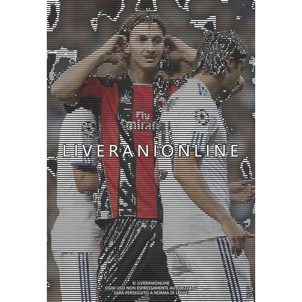 REAL MADRID - MILAN CHAMPIONS LEAGUE 19/10/2010 NELLA FOTO Zlatan Ibrahimovic ©Cesar Cebolla / ALFAQUI/ AGENZIA ALDO LIVERANI SAS - ITALY ONLY - EDITORIAL USE ONLY