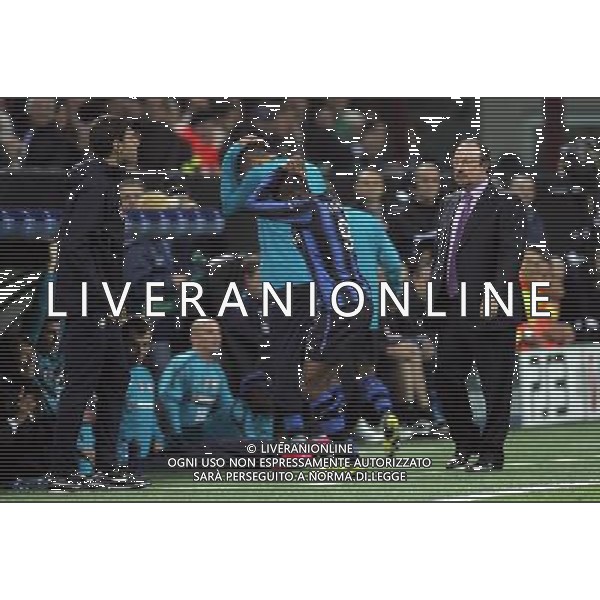 Inter - Tottenham Champions League 20/10/2010 nella foto esultanza dopo il gol di samuel eto\'o con marco materazzi e rafael benitez ©luzzani/Agenzia Aldo Liverani Sas