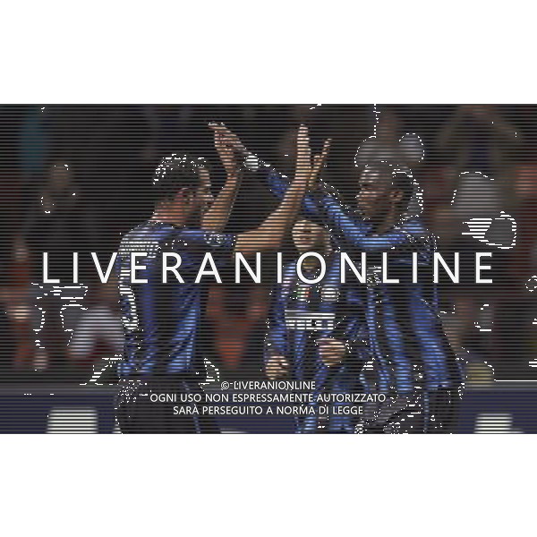 Inter - Tottenham Champions League 20/10/2010 nella foto esultanza dopo il gol di samuel eto\'o con dejan stankovic ©luzzani/Agenzia Aldo Liverani Sas