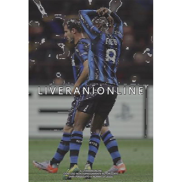 Inter - Tottenham Champions League 20/10/2010 nella foto esultanza dopo il gol di samuel eto\'o ©luzzani/Agenzia Aldo Liverani Sas