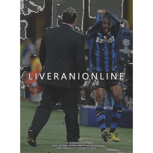 UEFA Champions League 2010/2011 Gruppo A Milano - 20.10.2010 Inter-Tottenham Hotspur Nella Foto:eto\'o esultanza dopo il gol con benitez /Ph.Vitez-Ag. Aldo Liverani