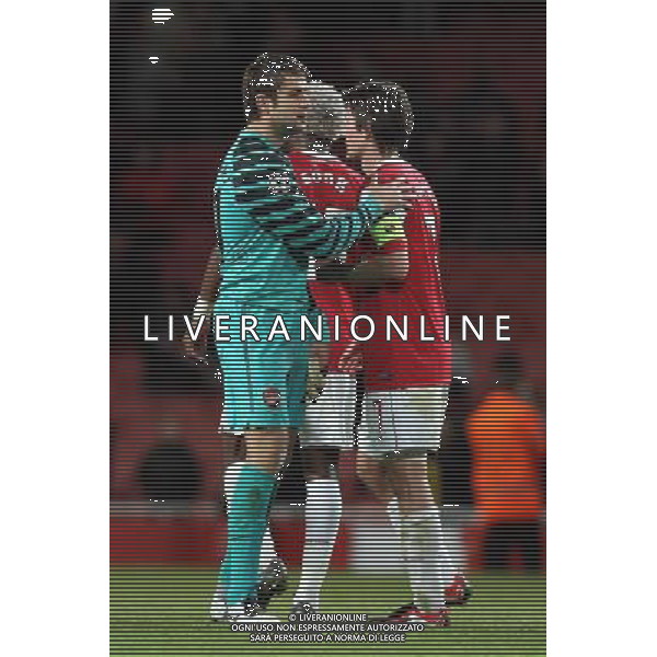 LONDRA CHAMPIONS LEAGUE 2010-2011: partita ARSENAL FC LONDON - SHAKHTAR DONETSK nella foto: LUKASZ FABIANSKI - TOMAS ROSICKY © PIOTR KUCZA/NEWSPIX.PL - AG. ALDO LIVERANI SAS ITALY ONLY 
