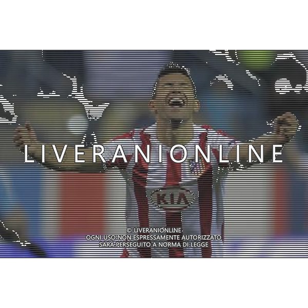Atletico de Madrid\'s Kun Aguero celebrates goal during Europe League match.October 21,2010. (ALTERPHOTOS/Acero) - ALFAQUI - AG. ALDO LIVERANI SAS ITALY ONLY UEFA EUROPA LEAGUE 2010-2011: ATLETICO MADRID vs ROSENBORG ESULTANZA