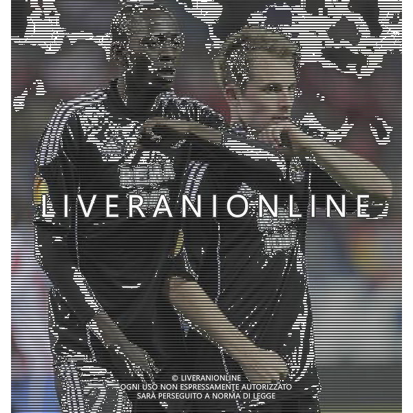 Rosenborg\'s Bakary Sare (l) and Per Ciljan Skjelbred during Europe League match.October 21,2010. (ALTERPHOTOS/Acero) - ALFAQUI - AG. ALDO LIVERANI SAS ITALY ONLY UEFA EUROPA LEAGUE 2010-2011: ATLETICO MADRID vs ROSENBORG
