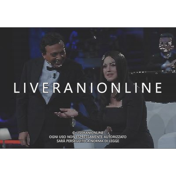 COLOGNO M.SE (MI) 27/10/2010 STUDI TELEVISIVI DI MEDIASET VIALE EUROPA TRASMISSIONE TELEVISIVA: -CHIAMBRETTI NIGHT- NELLA FOTO MONICA BELLUCCI E PIERO CHIAMBRETTI FOTO ROMANO/AG ALDO LIVERANI