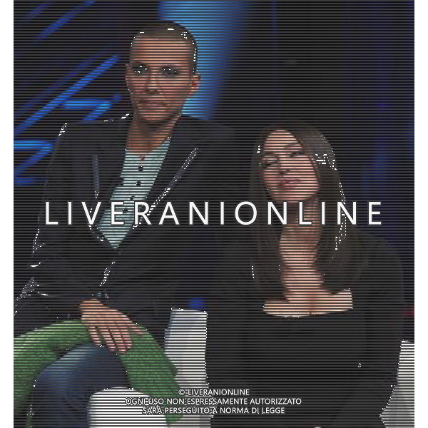 COLOGNO M.SE (MI) 27/10/2010 STUDI TELEVISIVI DI MEDIASET VIALE EUROPA TRASMISSIONE TELEVISIVA: -CHIAMBRETTI NIGHT- NELLA FOTO MONICA BELLUCCI E ROSALINDA CELENTANO FOTO ROMANO/AG ALDO LIVERANI