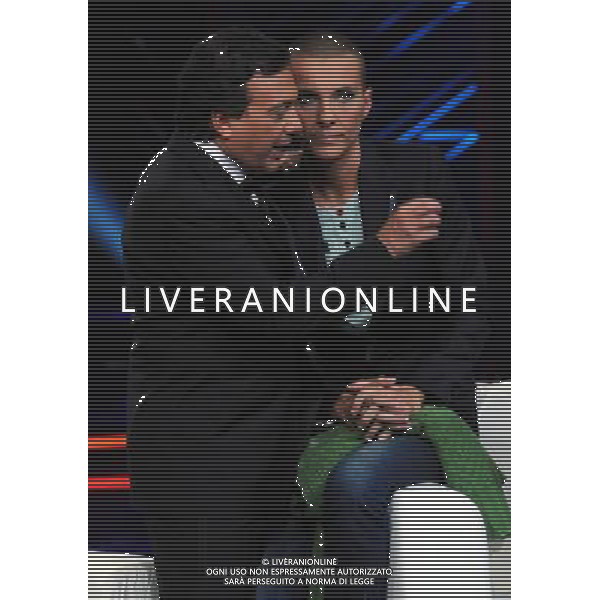 COLOGNO M.SE (MI) 27/10/2010 STUDI TELEVISIVI DI MEDIASET VIALE EUROPA TRASMISSIONE TELEVISIVA: -CHIAMBRETTI NIGHT- NELLA FOTO PIERO CHIAMBRETTI E ROSALINDA CELENTANO FOTO ROMANO/AG ALDO LIVERANI