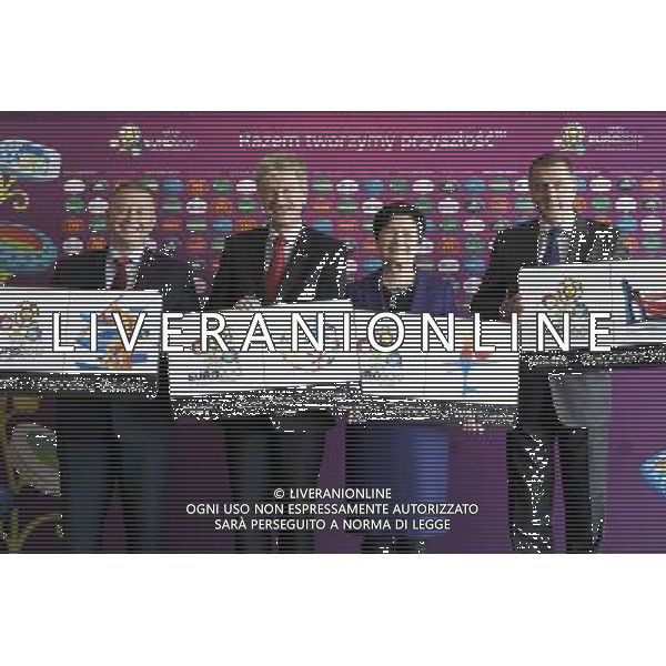 VARSAVIA ( POLONIA) - Hotel Sofitel Victoria UEFA EURO 2012. Presentati i loghi delle citta - sede polacche nella foto: ANDRZEJ BOJANOWSKI ( Vice Sindaco di Danzica) - RYSZARD GROBELNY ( Sindaco di Poznan) - HANNA GRONKIEWICZ-WALTZ ( Sindaco di Varsavia) - RAFAL DUTKIEWICZ ( Sindaco di Breslavia) © LUKASZ GROCHALA/CYFRASPORT/NEWSPIX.PL - Ag. Aldo Liverani sas ITALY ONLY 