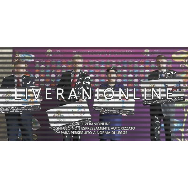 VARSAVIA ( POLONIA) - Hotel Sofitel Victoria UEFA EURO 2012. Presentati i loghi delle citta - sede polacche nella foto: ANDRZEJ BOJANOWSKI ( Vice Sindaco di Danzica) - RYSZARD GROBELNY ( Sindaco di Poznan) - HANNA GRONKIEWICZ-WALTZ ( Sindaco di Varsavia) - RAFAL DUTKIEWICZ ( Sindaco di Breslavia) © LUKASZ GROCHALA/CYFRASPORT/NEWSPIX.PL - Ag. Aldo Liverani sas ITALY ONLY 