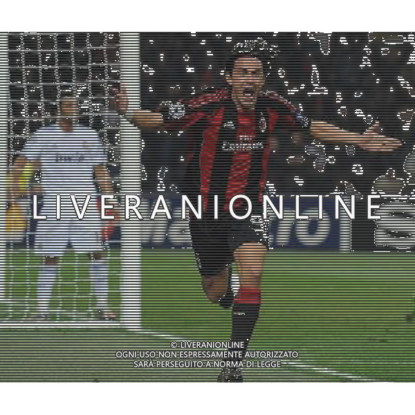 UEFA Champions League 2010/2011 Gruppo G Milano - 03.11.2010 Milan-Real Madrid Nella Foto: esultanza dopo il primo gol di filippo inzaghi /Ph.Vitez-Ag. Aldo Liverani