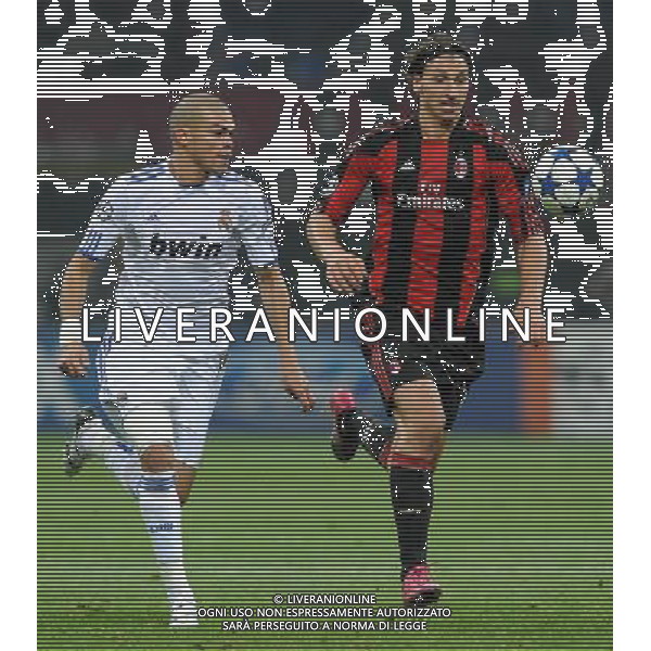 UEFA Champions League 2010/2011 Gruppo G Milano - 03.11.2010 Milan-Real Madrid Nella Foto:PEPE-Zlatan IBRAHIMOVIC /Ph.Vitez-Ag. Aldo Liverani