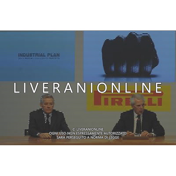 MILANO 4/11/2010 SEDE PIRELLI VIA BICOCCA DEGLI ARCIMBOLDI, 12 PIRELLI INDUSTRIAL PLAN NELLA FOTO MARCO TRONCHETTI PROVERA E FRANCESCO GORI FOTO ROMANO/AG ALDO LIVERANI