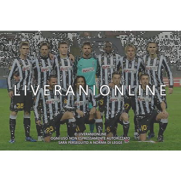 Juventus - Salisburgo Europa League 04-11-2010 Nella foto: Formazione Juventus in piedi : Manuel Giandonato, Nicola Legrottaglie,Marco Motta,Marco Storari,Mohamed Sissoko,Milos Krasic,Leonardo Bonucci. Accosciati: Simone Pepe, Amauri,Claudio Marchisio,Alessandro Del Piero. ©Falzone/Agenzia Aldo Liverani Sas