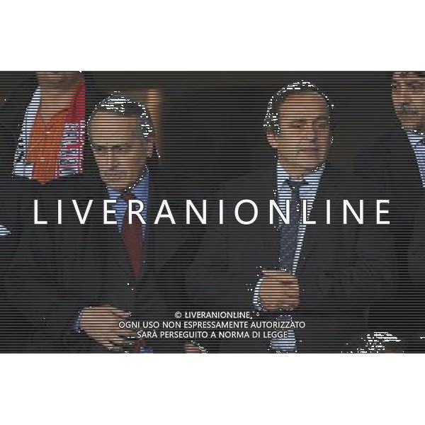 Juventus - Salisburgo Europa League 04-11-2010 Nella foto: Abete Giancarlo e Michel Platini ©Falzone/Agenzia Aldo Liverani Sas