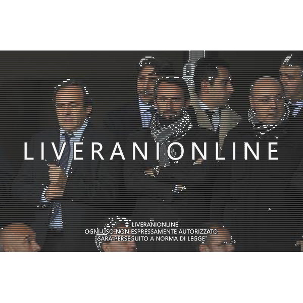 Juventus - Salisburgo Europa League 04-11-2010 Nella foto: Michel Platini Jean Claude Blanc e Giuseppe Marotta ©Falzone/Agenzia Aldo Liverani Sas