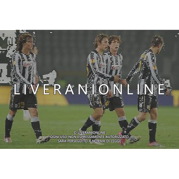 Juventus - Salisburgo Europa League 04-11-2010 Nella foto: claudio Marchisio con i ragazzi della primavera : Buchel Liviero e Giannetti ©Falzone/Agenzia Aldo Liverani Sas