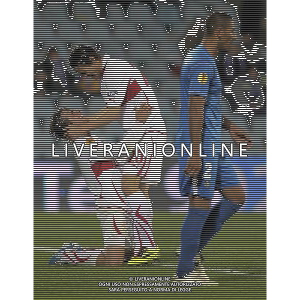 Stuttgart\'s Martin Harnik (l) and Christian Gentner celebrate goal during UEFA Europa League match.November 04,2010. (ALTERPHOTOS/Acero) - ALFAQUI - AG. ALDO LIVERANI SAS ITALY ONLY MADRID - UEFA EUROPA LEAGUE 2010-2011 partita: GETAFE vs STOCCARDA