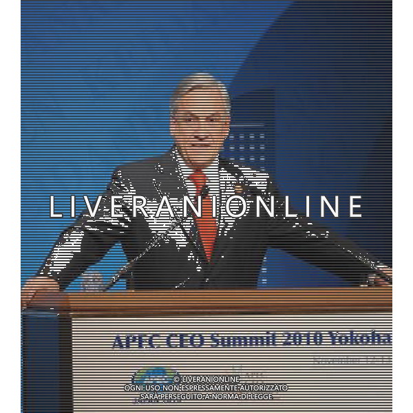 YOKOHAMA, Nov. 12, 2010 President of the Republic of Chile Sebastian Pinera Echenique delivers a speech at the Asia-Pacific Economic Cooperation (APEC) CEO Summit 2010 in Yokohama, Japan, Nov. 12, 2010. The two-day APEC CEO Summit kicked off here on Friday. (/Wong Pun Keung) (my) Photoshot-AG ALDO LIVERANI ONLY ITALY