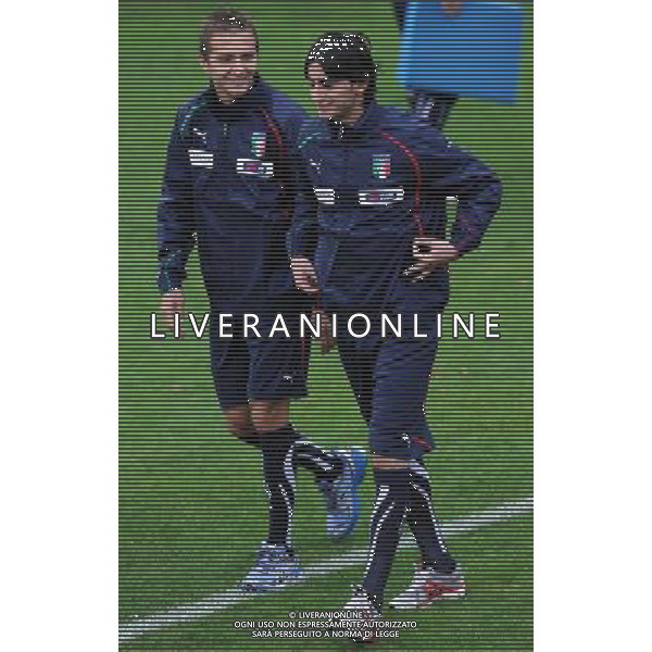 Raduno Nazionale Italiana a Coverciano Coverciano(FI) - 15.11.2010 Allenamento Nella Foto:Domenico criscito - Alberto aquilani /Ph.Vitez-Ag. Aldo Liverani