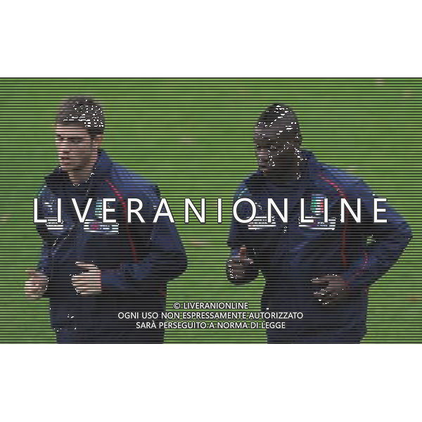 Raduno Nazionale Italiana a Coverciano Coverciano(FI) - 15.11.2010 Allenamento Nella Foto:Davide santon - Mario balotelli /Ph.Vitez-Ag. Aldo Liverani