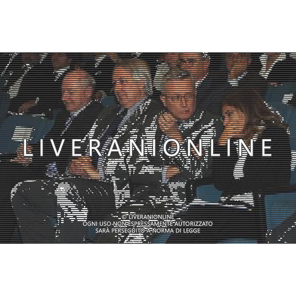 MILANO 15/11/2010 AUDITORIUM GIO PONTI ASSOLOMBARDA VIA PANTANO, 9 -LA FINANZA A SOSTEGNO DELLO SVILUPPO DELL\' IMPRESE E DEL PAESE. IL RUOLO DEL FONDO ITALIANO D\' INVESTIMENTO- NELLA FOTO EMMA MARCEGAGLIA, GIULIO TREMONTI, ALBERTO MEOMARTINI E GIANFRANCO CARBONATO FOTO ROMANO/AG ALDO LIVERANI