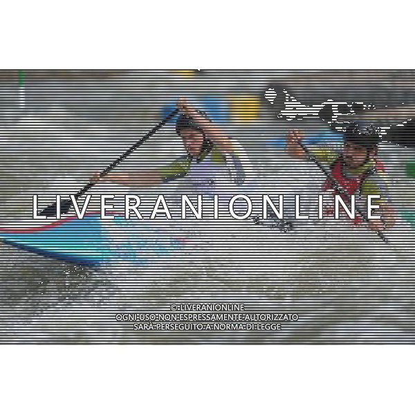 (101116) -- GUANGZHOU, Nov. 16, 2010 () -- Aleksey Zubarev(R)/Aleksey Naumkin of Uzbekistan compete during the men\'s canoe double final race of canoe/kayak slalom at the 16th Asian Games held in Guangzhou, capital of south China\'s Guangdong Province, Nov. 16, 2010. Aleksey Zubarev/Aleksey Naumkin of Uzbekistan won the bronze medal with 115.46 seconds. (/Guo Yong)(sss) ©photoshot/Agenzia Aldo Liverani Sas - ITALY ONLY - 16a Giochi Asiatici di Guangzhou, nel sud della Cina