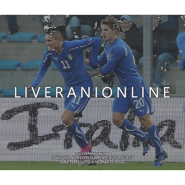 Gara Amichevole Nazionali Under 21 Fermo - 17.11.2010 Italia-Turchia Nella Foto:macheda esultanza secondo gol /Ph.Vitez-Ag. Aldo Liverani