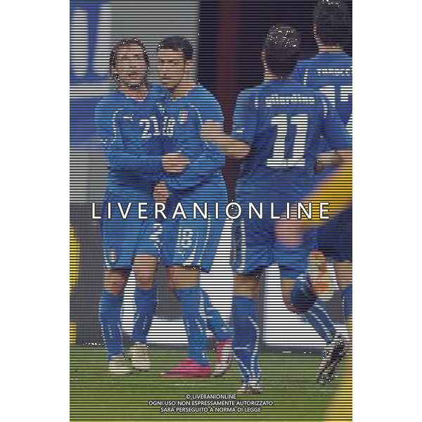 Italia - Romania Amichevole a Klagenfurt 17/11/2010 nella foto esultanza dopo il gol di fabio quagliarella ©Parisotto/Agenzia Aldo Liverani Sas