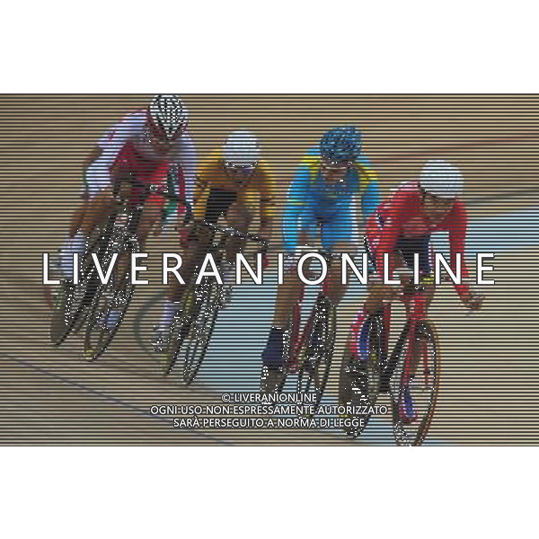 (101117) -- GUANGZHOU, Nov. 17 () -- Wong Kam Po (1st R) of Hong Kong of China competes during the men\'s Points Race final of Cycling Track competition at the 16th Asian Games in Guangzhou, south China\'s Guangdong Province, Nov. 17, 2010. Wong Kam Po won the silver. (/Lu Hanxin) ©PHOTOSHOT /Agenzia Aldo Liverani Sas - ITALY ONLY - CINA: 16mi Giochi Asiatici di Guangzhou