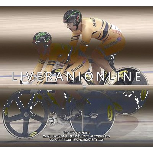 (101117) -- GUANGZHOU, Nov. 17 () -- Gold medalist Azizulhasni Awang (L) and his teammate Josiah Ng of Malaysia competes during the men\'s Keirin final of Cycling Track competition at the 16th Asian Games in Guangzhou, south China\'s Guangdong Province, Nov. 17, 2010. (/Li Ga) ©PHOTOSHOT /Agenzia Aldo Liverani Sas - ITALY ONLY - CINA: 16mi Giochi Asiatici di Guangzhou
