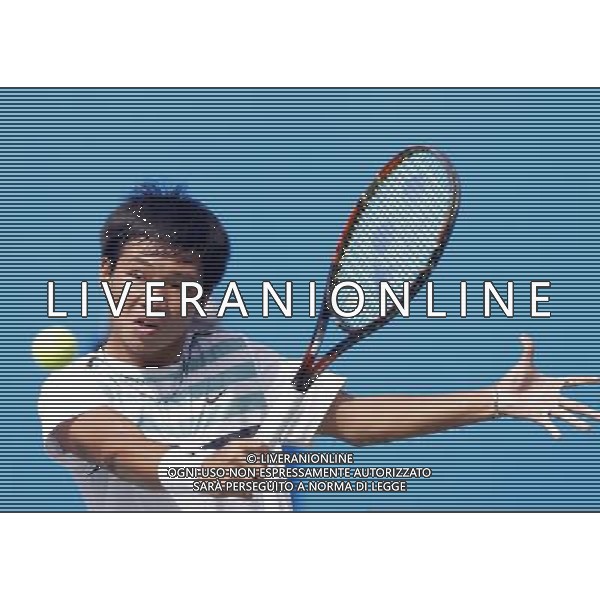 (101117) -- GUANGZHOU, Nov. 17, 2010 () -- Vietnam\'s Nguyen Hoang Thien returns the ball during the men\'s singles first round of tennis against Mohammed Al Nabhani of Oman at the 16th Asian Games in Guangzhou, south China\'s Guangdong Province, Nov. 17, 2010. Nguyen Hoang Thien won 2-1. (/Chen Jianli) ©PHOTOSHOT /Agenzia Aldo Liverani Sas - ITALY ONLY - CINA: 16mi Giochi Asiatici di Guangzhou