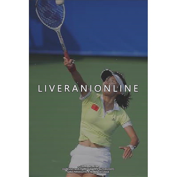 (101117) -- GUANGZHOU, Nov. 17, 2010 () -- Zhao Lei of China returns the ball during the women\'s singles final of soft tennis against Kim Ae Kyung of South Korea at the 16th Asian Games in Guangzhou, south China\'s Guangdong Province, Nov. 17, 2010. Zhao Lei won the match 4-1 and got the first gold medal in the history for the delegation of China in the Soft Tennis event of Asian Games. (/Li Qiuchan)(sss) ©PHOTOSHOT /Agenzia Aldo Liverani Sas - ITALY ONLY - CINA: 16mi Giochi Asiatici di Guangzhou